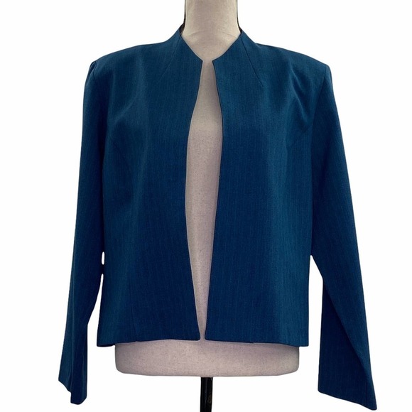 SAG Harbor Teal Blue Ribbed Cardigan Sweater - Picture 1 of 11
